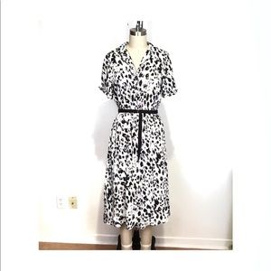 Leopard print button up a-line dress size S